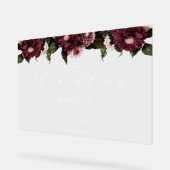 Elegante White Burgundy Floral Wedding Acrylschild (Winkel)