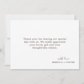 Elegante White Burgundy Floral Wedding Dankeskarte (Rückseite)