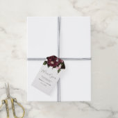 Elegante White Burgundy Floral Wedding Geschenkanhänger (Mit Garn)