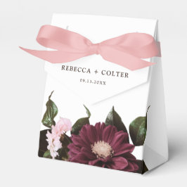 Elegante White Burgundy Floral Wedding Geschenkschachtel