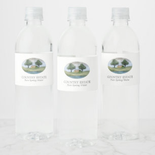 Elegante White Business Company mit Wasserzeichen Wasserflaschenetikett