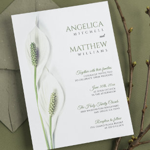 Elegante White Calla Lily Blume Hochzeit Einladung
