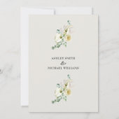 Elegante White Calla Lily & Eucalyptus Wedding Einladung (Rückseite)