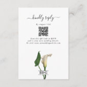 Elegante White Calla Lily Grüne Botanische Hochzei Begleitkarte (Vorderseite)
