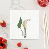 Elegante White Calla Lily Grüne Botanische Hochzei Serviette (Beispiel)