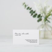 Elegante White Calligraphic Standard Business Card Visitenkarte (Stehend Vorderseite)