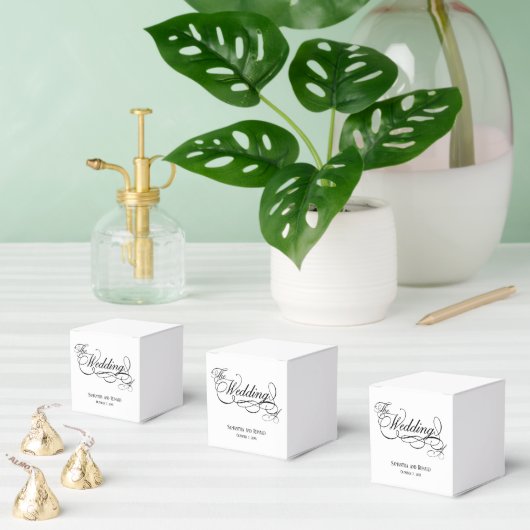 Elegante White Calligraphy Wedding Geschenkschachtel (Zahlreiche)