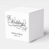 Elegante White Calligraphy Wedding Geschenkschachtel (Vorderseite)