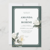 Elegante White Camellia Einladung zur Hochzeit (Vorderseite)