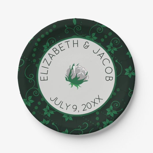 Elegante White Camellia Wedding Pappteller (Vorderseite)