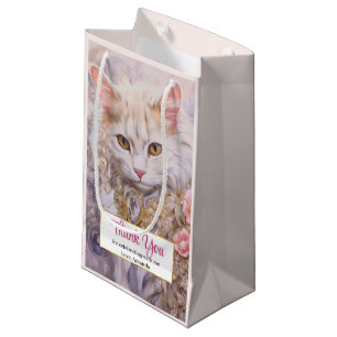 Elegante White Cat in Luxury Juwelen Vielen Dank Kleine Geschenktüte