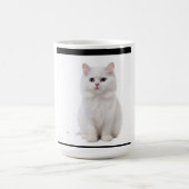 Elegante White Cat Keramik Tasse (Mittel)