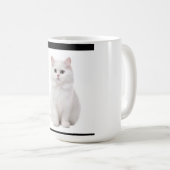 Elegante White Cat Keramik Tasse (VorderseiteRechts)