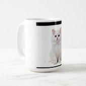 Elegante White Cat Keramik Tasse (Vorderseite Links)