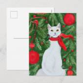 Elegante White Cat Weihnachten (Vorne/Hinten)