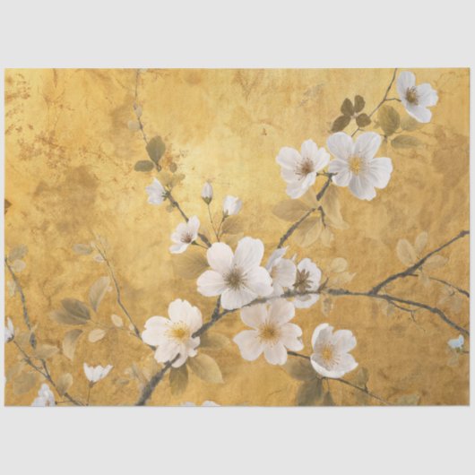 Elegante White Cherry Blume Seidenpapier (Vorderseite)