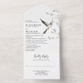 Elegante White Chinoiserie Rodelbahn All In One Einladung (Innen Boden)