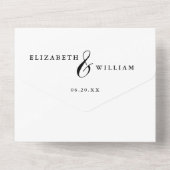 Elegante White Chinoiserie Rodelbahn All In One Einladung (Rückseite)