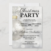Elegante White Christmas Holiday Party Magneteinladung (Vorderseite)