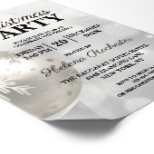 Elegante White Christmas Holiday Party Poster (Ecke)