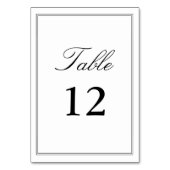 Elegante White Classic Script Wedding Calligraphy Tischnummer (Vorderseite)
