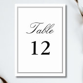 Elegante White Classic Script Wedding Calligraphy Tischnummer