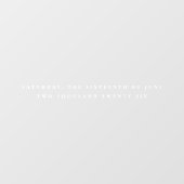 Elegante White Cormorant Date Hochzeit Fensteraufkleber (Blatt)