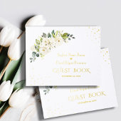 Elegante White Cream Blume Gold Wedding Gästebuch