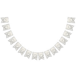 Elegante White Cream Heart Bunting Flag Wimpelkette