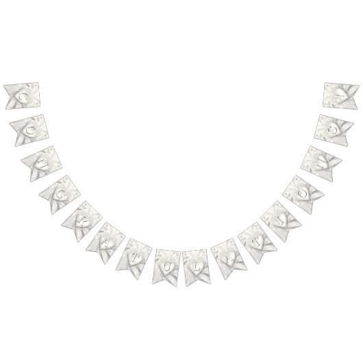 Elegante White Cream Heart Bunting Flag Wimpelkette (Alle)