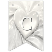 Elegante White Cream Heart Bunting Flag Wimpelkette (Erste Fahne)