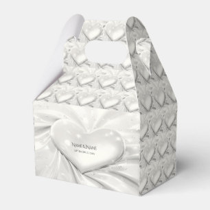 Elegante White Cream Heart Favor Box Geschenkschachtel