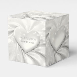 Elegante White Cream Heart Favor Box Geschenkschachtel