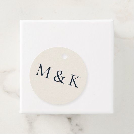 Elegante White Cream Initials Wedding Verlobung Geschenkanhänger (Beispiel)