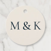 Elegante White Cream Initials Wedding Verlobung Geschenkanhänger (Vorderseite)