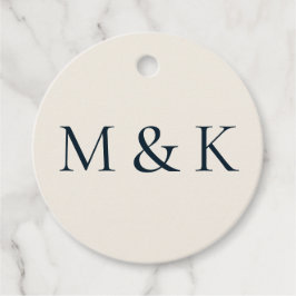 Elegante White Cream Initials Wedding Verlobung Geschenkanhänger