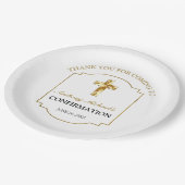 Elegante White-Cross-Boys-Bestätigung Pappteller (Schrägansicht)