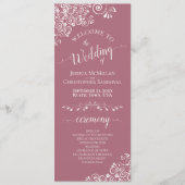 Elegante White Curls auf Dusty Rose Extravagant Ho Programm (Vorderseite)