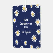 Elegante White Daisies Best Grandeltern Ever Foto Ornament Aus Metall (Vorderseite links)