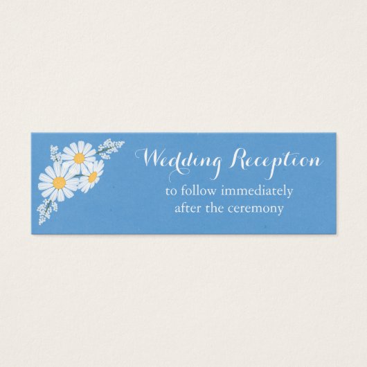 Elegante White Daisies Blue Wedding Reception (Vorderseite)