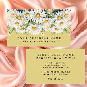 Elegante White Daisies Blume Business Cards Visitenkarte