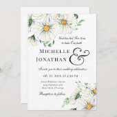 Elegante White Daisies Christliche Hochzeit Einladung (Vorne/Hinten)