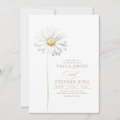 Elegante White Daisy Blume Minimalistisch Wedding Einladung (Vorderseite)