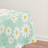 Elegante White Daisy Blume Pastellfarben Aquamarin Tischdecke (Beispiel)