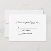 Elegante White Daisy Wedding RSVP Response Card Karte (Rückseite)