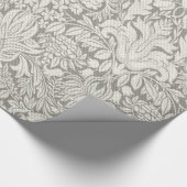 Elegante White Damask Floral Wohngestaltung Geschenkpapier (Ecke)