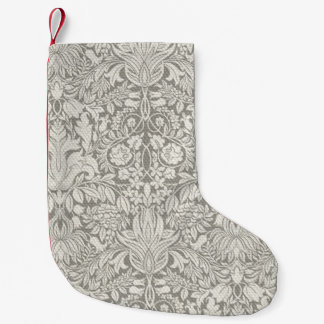 Elegante White Damask Floral Wohngestaltung Kleiner Weihnachtsstrumpf