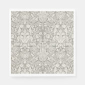 Elegante White Damask Floral Wohngestaltung Serviette (Vorderseite)
