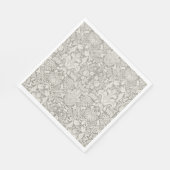 Elegante White Damask Floral Wohngestaltung Serviette (Ecke)