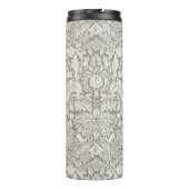 Elegante White Damask Floral Wohngestaltung Thermosbecher (Rückseite)